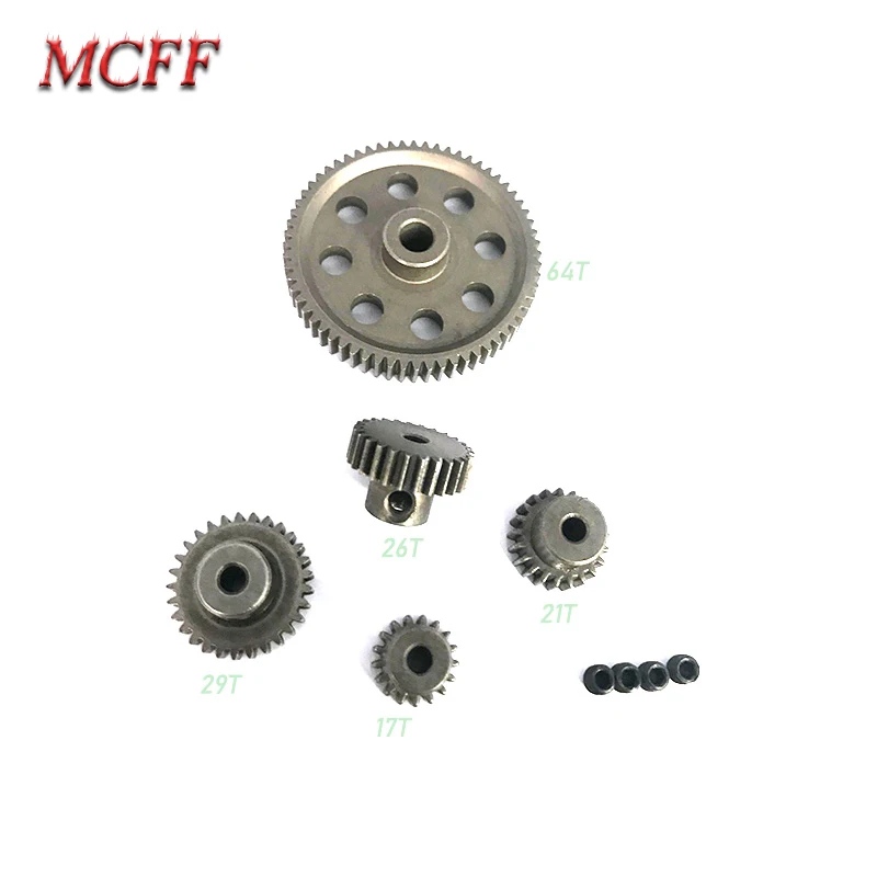 

Steel Metal Spur different Main Gear 17T/21T/26T/29T/64T Motor Pinion Gears For HSP 1:10 11184 94111 94123