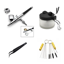 Аэрограф чистящий инструмент набор чистящий горшок щетка насадка для краски на иглу пистолет-распылитель ручка для тела торт Аэрограф Комплект Воздушный компрессор воздушные щетки части