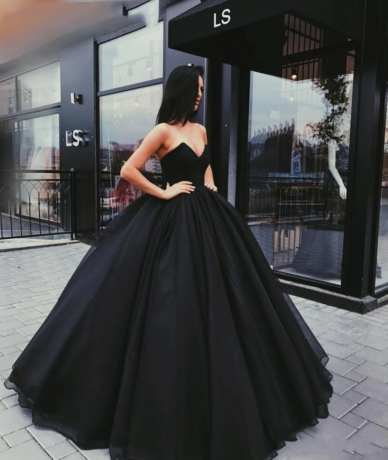 simple black wedding dress