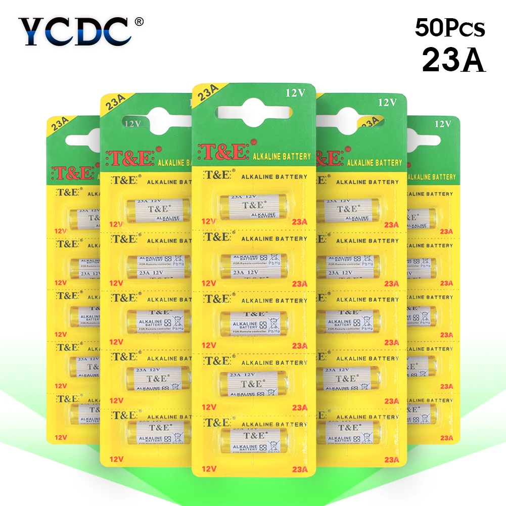 Замена 5 x 23A 12V щелочные батареи 23AE MS21 A23 V23GA батарея для радиоуправления - Цвет: 50 PCS