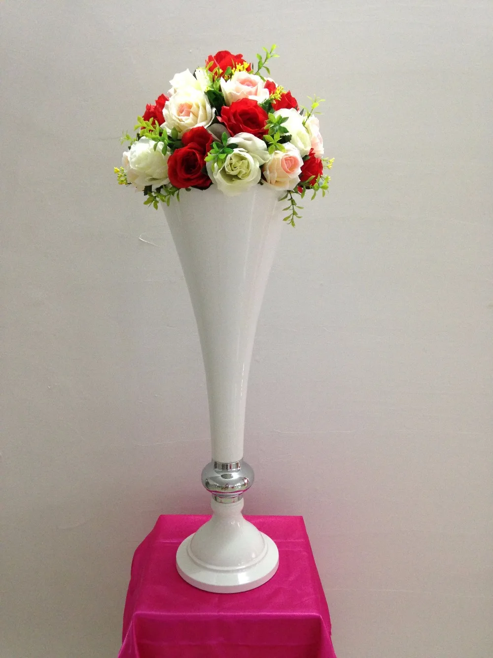 2017 new style 68cm /26.7" White wedding flower vase wedding table