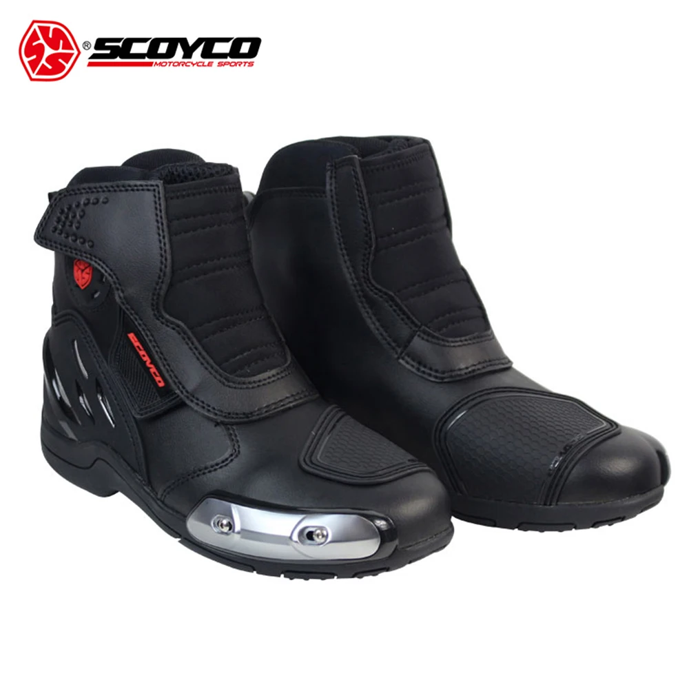 SCOYCO Motorcycle Boots Leather Motocross Off-Road Racing Boots Motorbike Riding Sport Road SPEED Professional Botas Moto Shoes riding tribe motorcycle waterproof boots pu leather rain botas racing professional speed racing botte motorcross motorbike boots