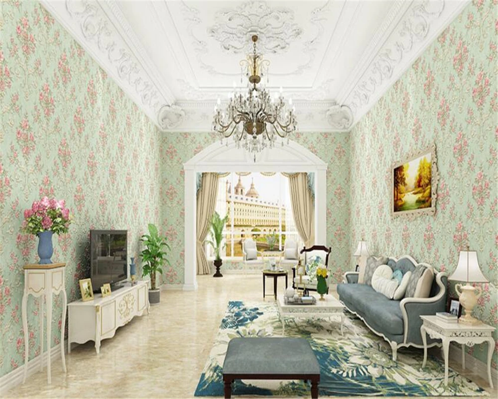 beibehang American Pastoral ancient big flower fine press nonwoven fabric 3d wallpaper bedroom living room TV background behang beibehang American Pastoral ancient big flower fine press nonwoven fabric 3d wallpaper bedroom living room TV background behang