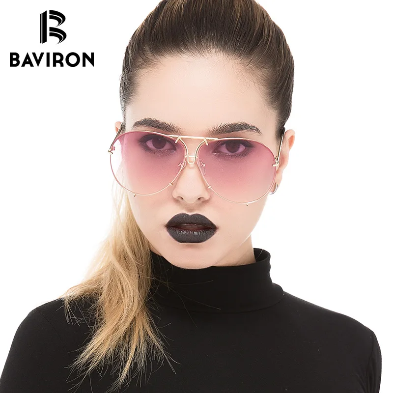 BAVIRON Brand Designer Women Sunglasses Oval Gradual Colorful Lenses