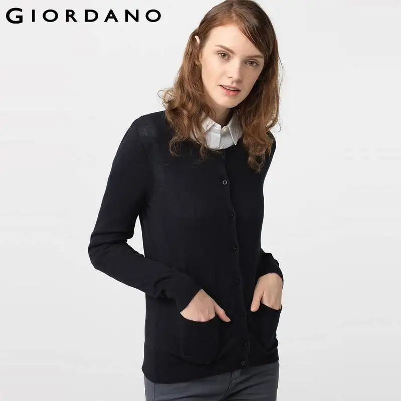 Giordano Women O Neck Cardigan Solid Soft Cotton Womens Giordano Women O Neck Cardigan Solid Soft Cotton Womens