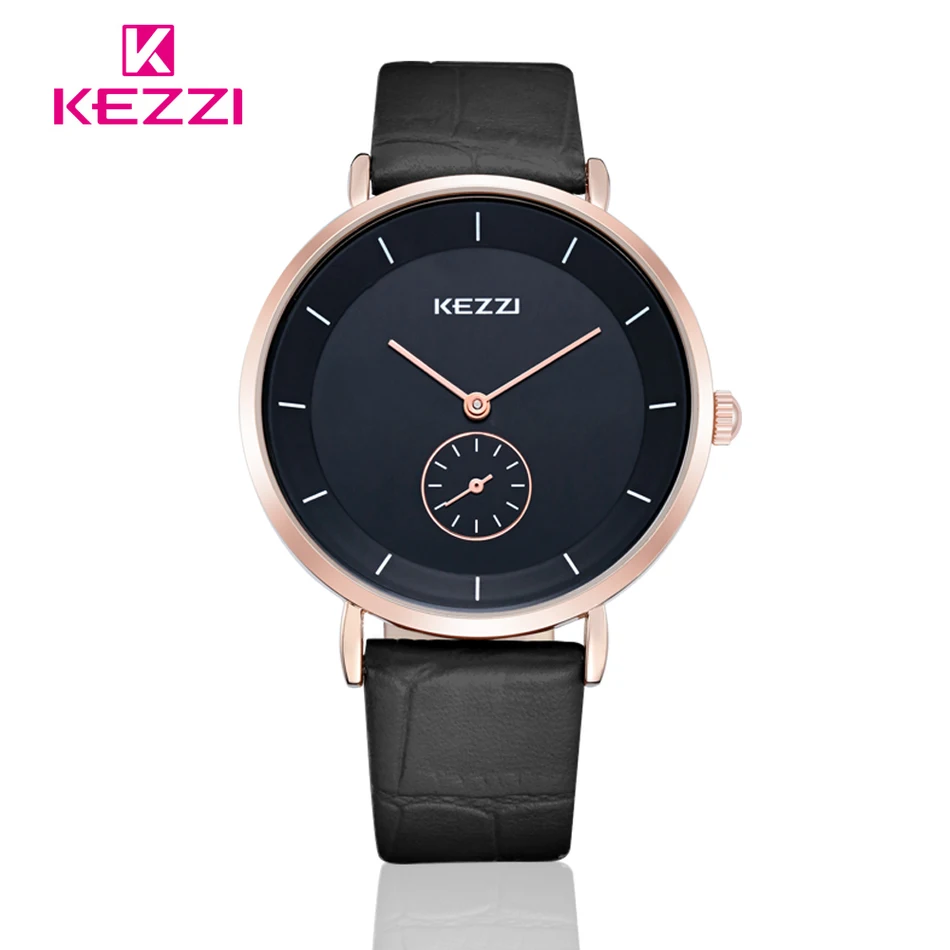 KEZZI Brand Lovers Watch Separate The Second Hand Leather Women Man Watches 30M Waterpoof Boy ...