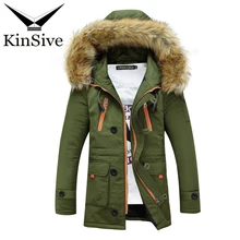 Мужские парки Новое поступление зимние ветровки мужские Длинные Теплые повседневные армейские тактические парки меховые пальто с капюшоном Азиатский размер S-3XL