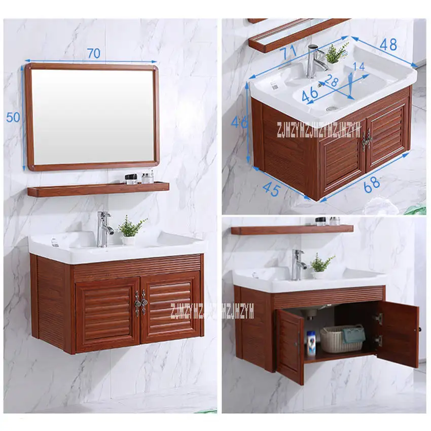 B tap Basin Cabinet 4870C-2 маленький алюминиевый простой керамический стол для мытья ванной комнаты, шкаф с зеркалом, настенный мини-шкаф для раковины - Цвет: B tap Basin Cabinet