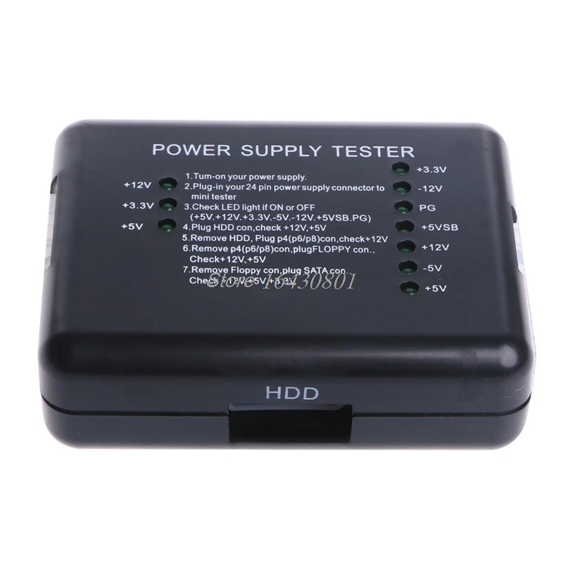 1 قطعة الأسود PC 20 24 دبوس ATX PSU SATA HD امدادات الطاقة فاحص S18 هبوط السفينة 1 قطعة الأسود PC 20 24 دبوس ATX PSU SATA HD امدادات الطاقة فاحص S18 هبوط السفينة