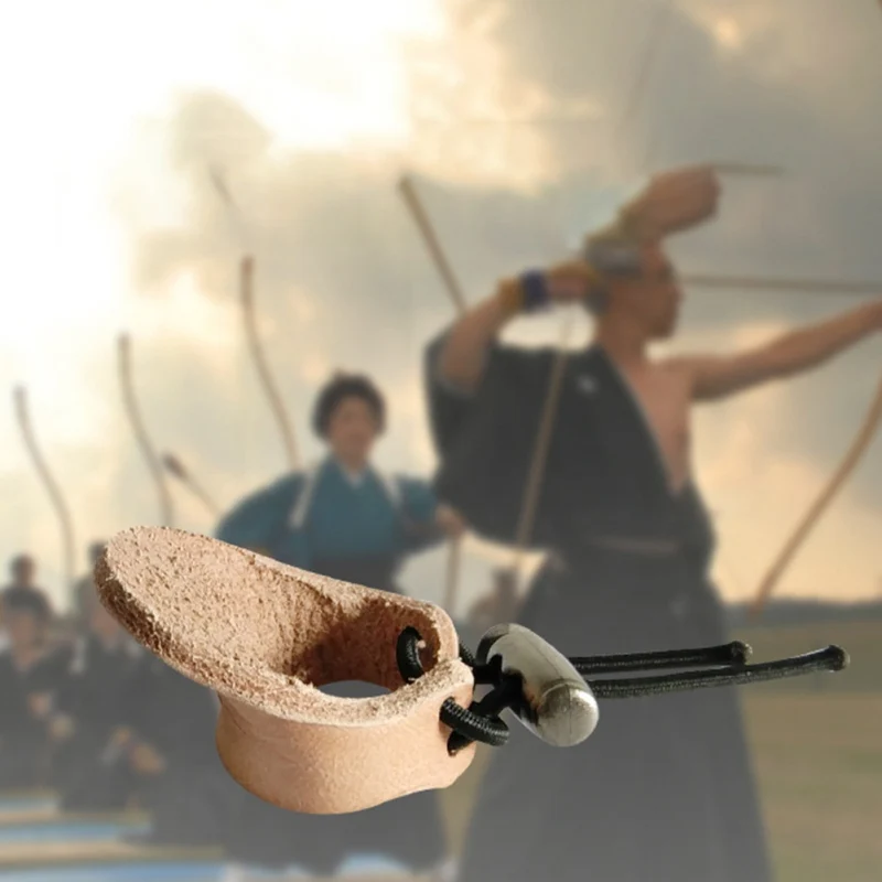 

Soft Leather Thumb Ring Archery Finger Protector Leather Adjustable Hunting Practice Archery Pull Arrow Outdoor Shooting Glove