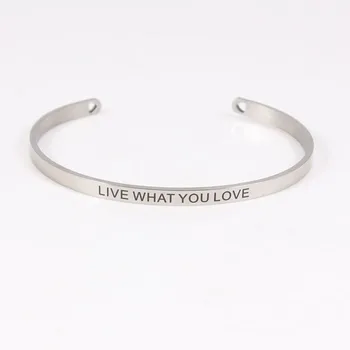 

LIVE WHAT YOU LOVE Inspirational Bracelet 316 Stainless Steel ID Bracelet Bangles Personalized Men Jewelry Letters Bracelets