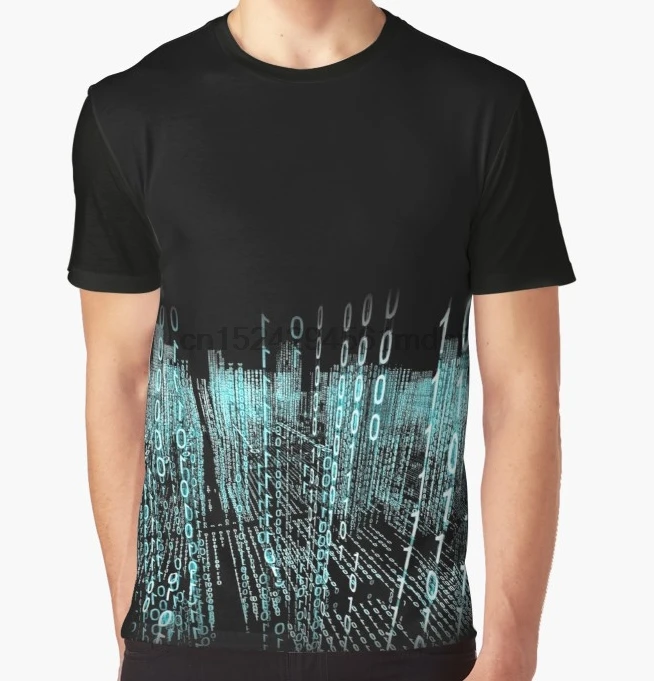

All Over Print T-Shirt Men Funy tshirt Binary Matrix Short Sleeve O-Neck Graphic Tops Tee women t shirt