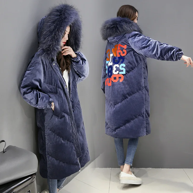 D'hiver Dq091 Femmes Manteau Blue Velours Polyvalent Épais Nouveau De 2018 Col Mode Extérieur À Capuchon Colour caramel Veste Grand Fourrure Coton Chaud qE4pyy7wgU