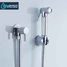EVERSO Bathroom Bidet Faucet Set Shower Bidet Toilet Sprayer Zinc Alloy Bidet Faucet Holder Douchette Wc Bathroom Accessorie