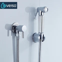 EVERSO Bathroom Bidet Faucet Set Shower Bidet Toilet Sprayer Zinc Alloy Bidet Faucet Holder Douchette Wc Bathroom Accessorie