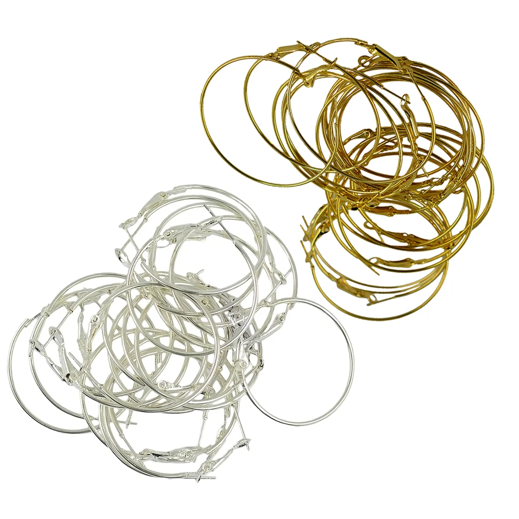 40pcs 50mm Wine Glass Charm Rings Leverback Earring Beading Hoop Party Favor