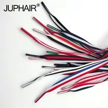 1 Pair Red White Blue Polyester Stripe Lace Canvas Shoes Color Decorating Pattern Colorful Shoelaces Flat Laces Shoelaces Laces