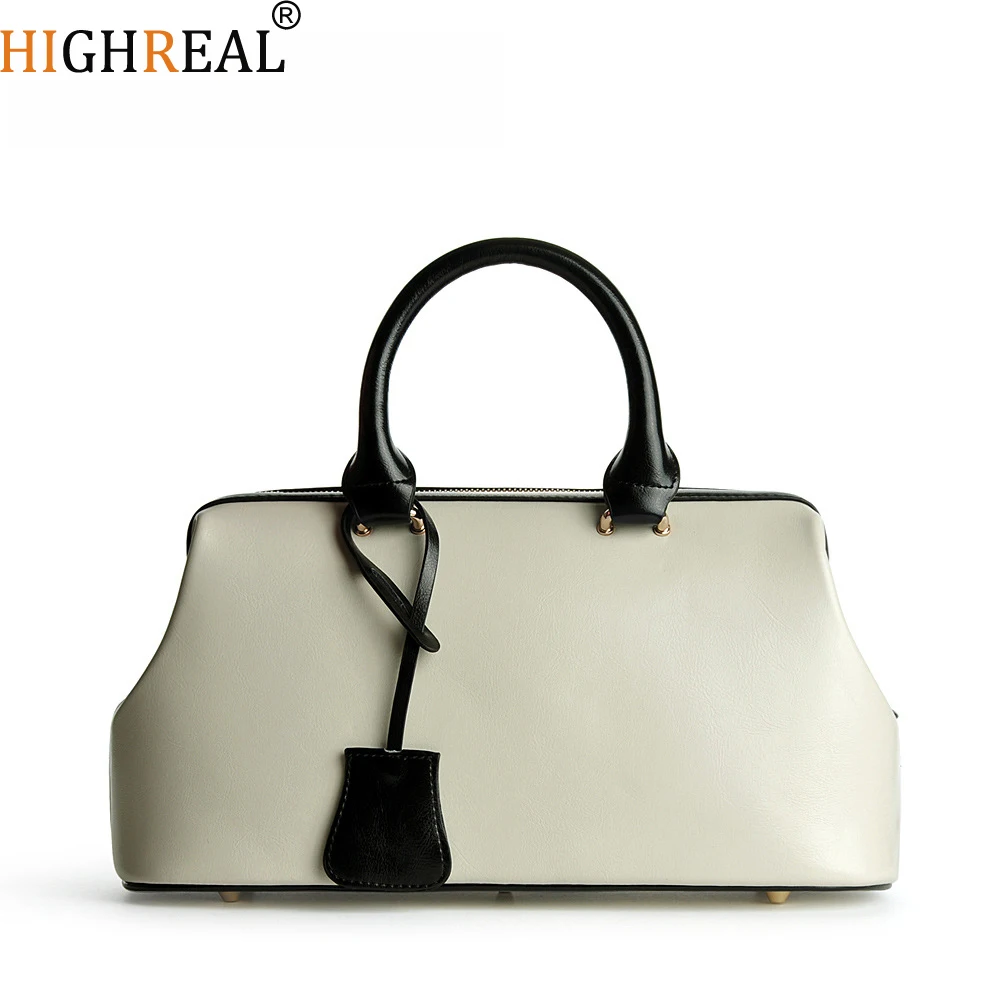 

HIGHREAL Real Cow Leather Ladies HandBags Women Genuine Leather bags Totes Messenger Bags Hign Quality Designer Luxury Brand Bag