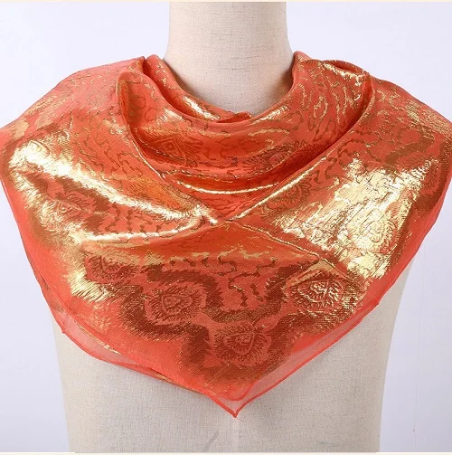 Promotion Sale! Silk Jacquard Scarf Muslim Square Hijabs Shawl Ethnic Ultralight Foulard Hijab Islamic Women's Accessories - Цвет: C5