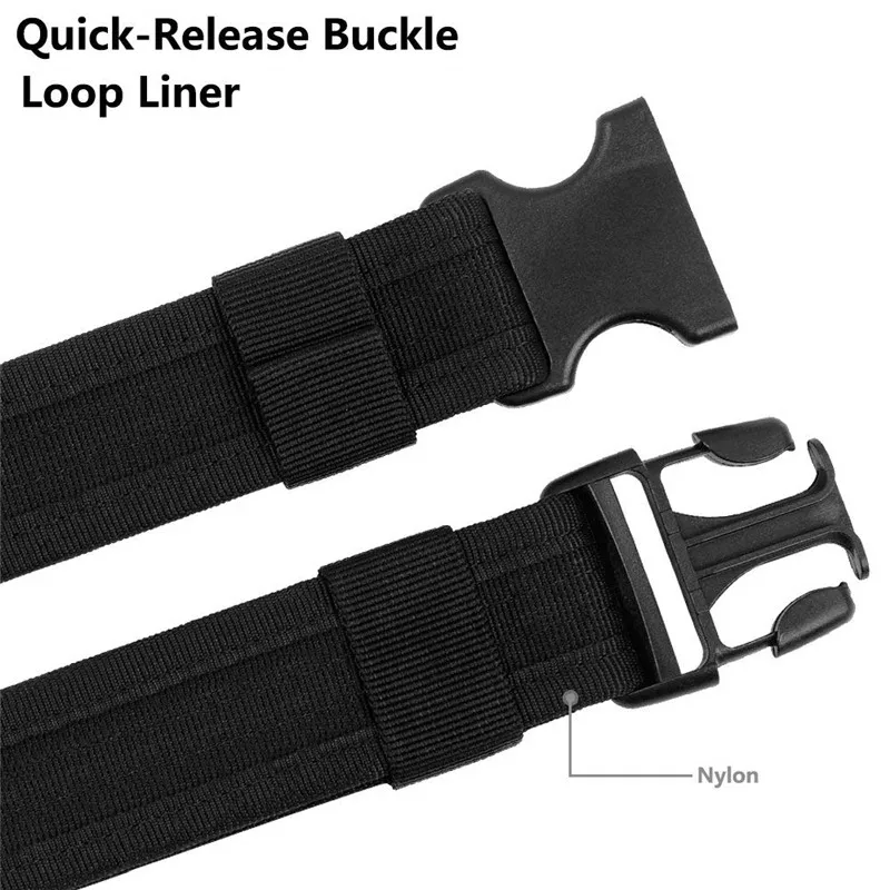 Combat 2 Inch Adjustable Waist Belt with Molle Pouch Belt Waist Pack Bag Buckle for Military Army Outdoor Hiking Climbing Hunting 08