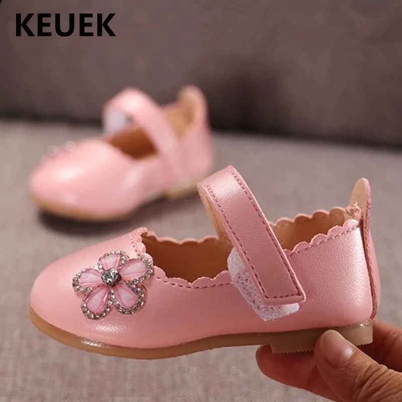 New Baby Dress Shoes Toddler Flats Fashion Spring Girls PU Leather