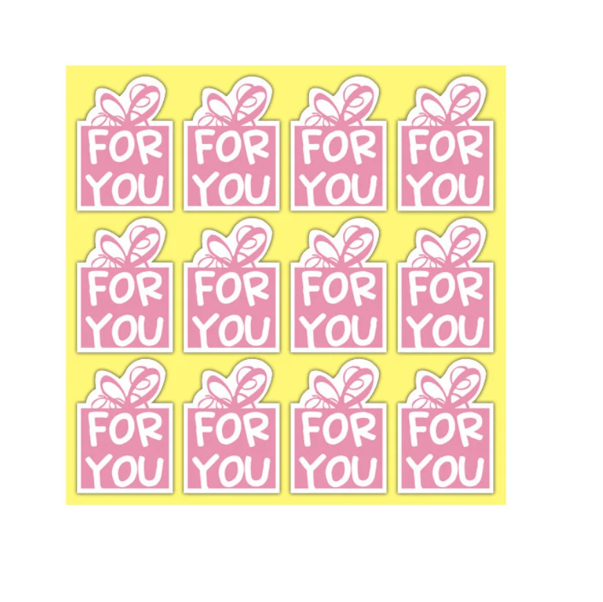 

1200pcs/lot Cute gift Sticker for Handmade Products/Pink seal sticker 'for you' Gift Sticker