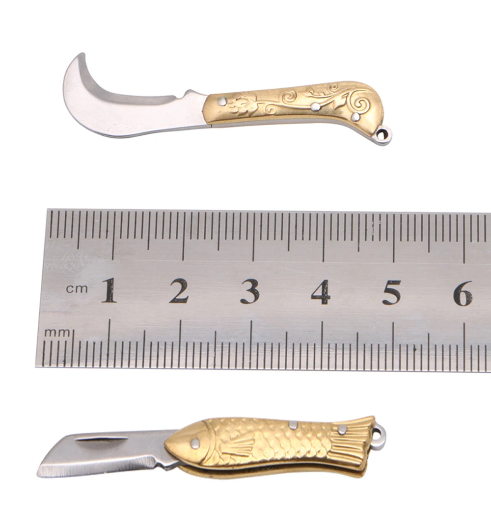 Buy Mini Pocket Brass Fold Knife Gadget utility gadget tool blade keychain