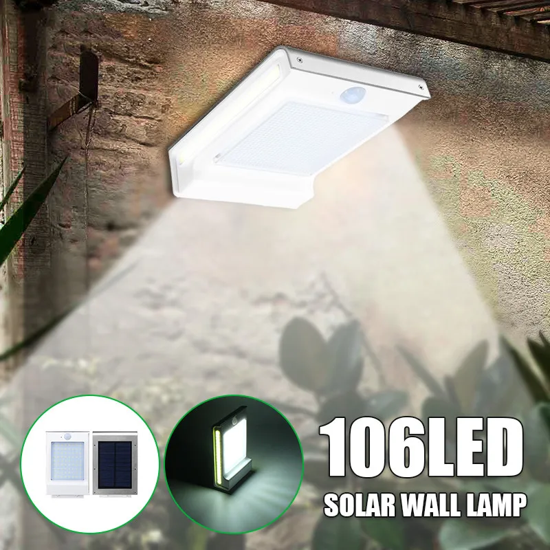 

Smuxi 106 LED Solar PIR Outdoor Light Solar Power Motion Sensor Garden Security Lamp Outdoor Waterproof Wall Light
