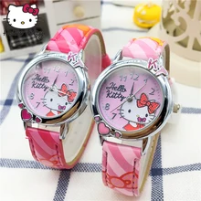 Hello Kitty Cartoon Watches Kid Girls Straps Wristwatch Children hellokitty Quartz Cute Clock Fashion Crystal Learning Machine new arrived cartoon quartz watch hello kitty fashion wristwatch for kid children cute elegant relogio feminino masculino clock