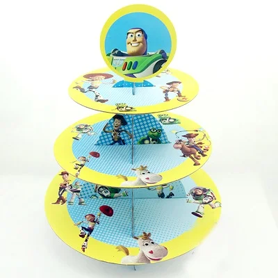 3-уровневый Кекс Стенд Игрушка бумажные Формы для кексов и топперы Детские аксессуары для вечеринки по случаю Дня Рождения украшения для кексов расходные материалы