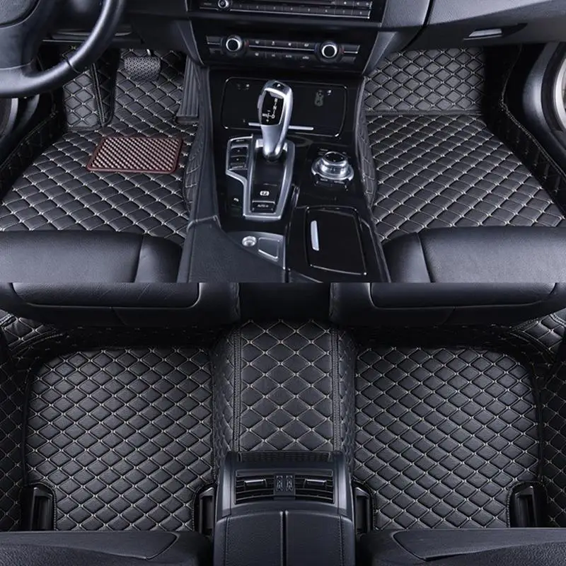 LHD автомобильные коврики 2013 для Honda Accord IX авто Интерьер кожаный коврик для ног колодки аксессуары - Название цвета: Black