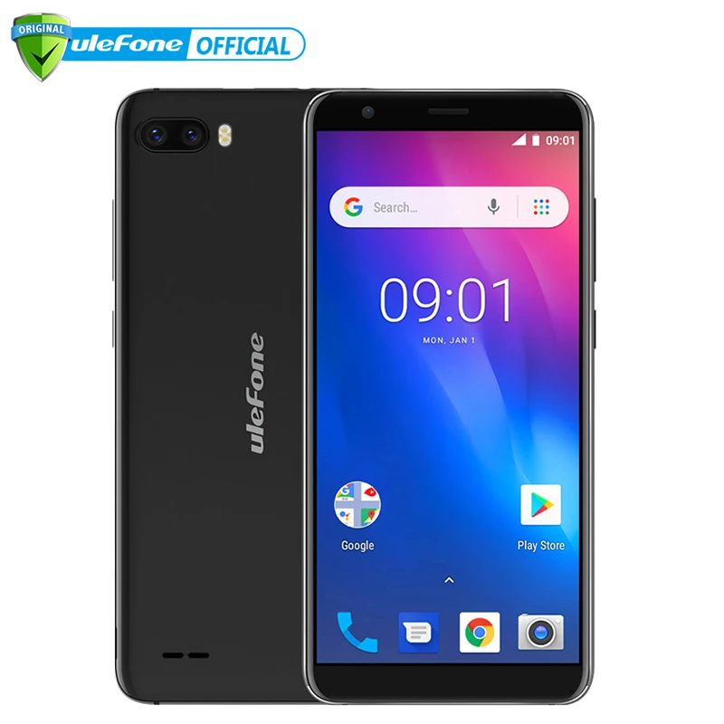 Ulefone S1 Мобильный телефон Android 8,1 5,5 дюймов 18:9 MTK6580 четырехъядерный 1 ГБ ОЗУ 8 Гб ПЗУ 8МП+ 5Мп задняя двойная камера 3g смартфон