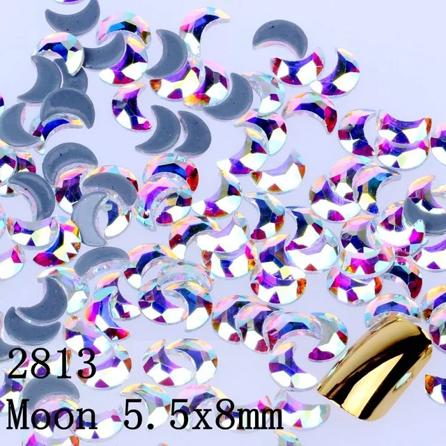 

2018 New Arrive 5.5X8MM Moon Crystal Clear AB Hot Fix Rhinestone More Shiny Super Bright Glitter Hotfix Iron On wedding Stones
