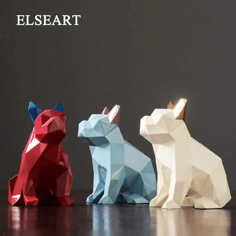 

resin abstract French Bulldog dog figurines home decor crafts room decoration objects vintage ornament resin animal figurines
