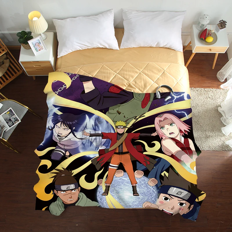 3D Аниме летние одеяла Твин одиночные королевские одеяла мультфильм покрывало кровати детей взрослых хорошее качество одеяло Наруто мягкие одеяла