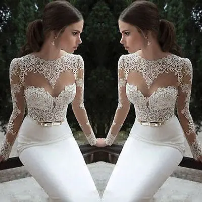 

Women's Lace Long Evening Ball Formal Party Dress