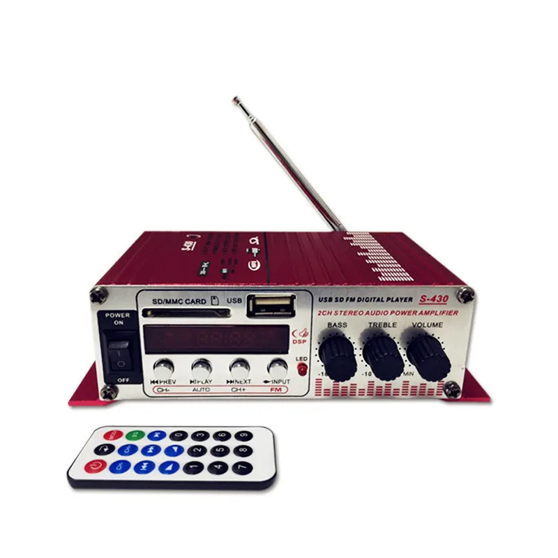 Vancord High Quality 2CH Hi-Fi Super Bass Output Power Stereo Amplifier with Remote Controller USBSD Card Player FM Radio S-430 (8)