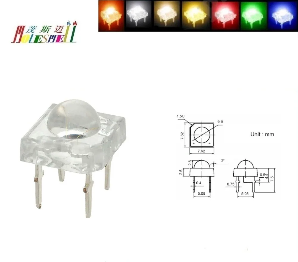100 шт 5 мм 4-контактный круглый Piranha светодиодный красный цвет желтый, синий; размеры 34–43 Зеленый Белый Оранжевый теплый белый прозрачный объектив СВЕТОДИОДНЫЙ светильник Superflux светодиодный