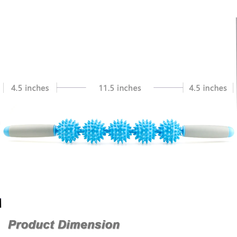 Массажная роликовая палочка для массажа мышц тела Расслабляющий инструмент мышечные роликовые палочки с 5 точками шиповидный шарик для снятия боли в ногах, шее и спине