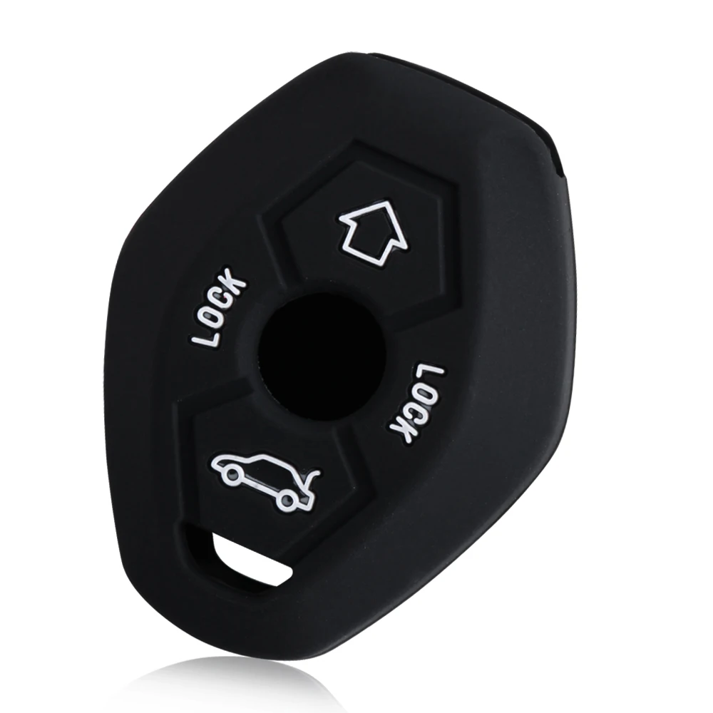 

Thie2e Silicone Car Key FOB Remote Case Cover Sticker For BMW X3 X5 Z3 Z4 3 5 7 Series E38 E39 E46 E83 1998-2005