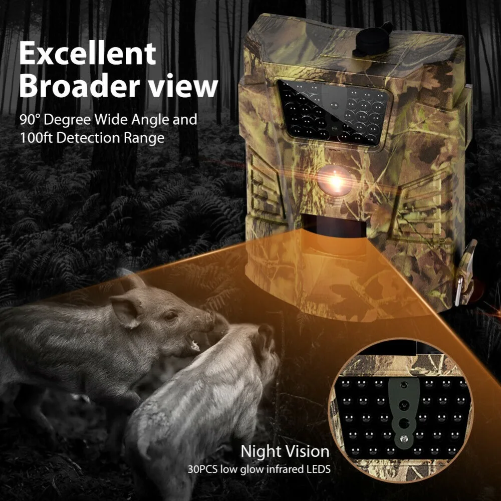 HT-001B Trail camera 12MP 30 шт. Инфракрасные светодиоды 850nm охотничья камера IP54 Водонепроницаемая 120 градусов угол Дикая камера