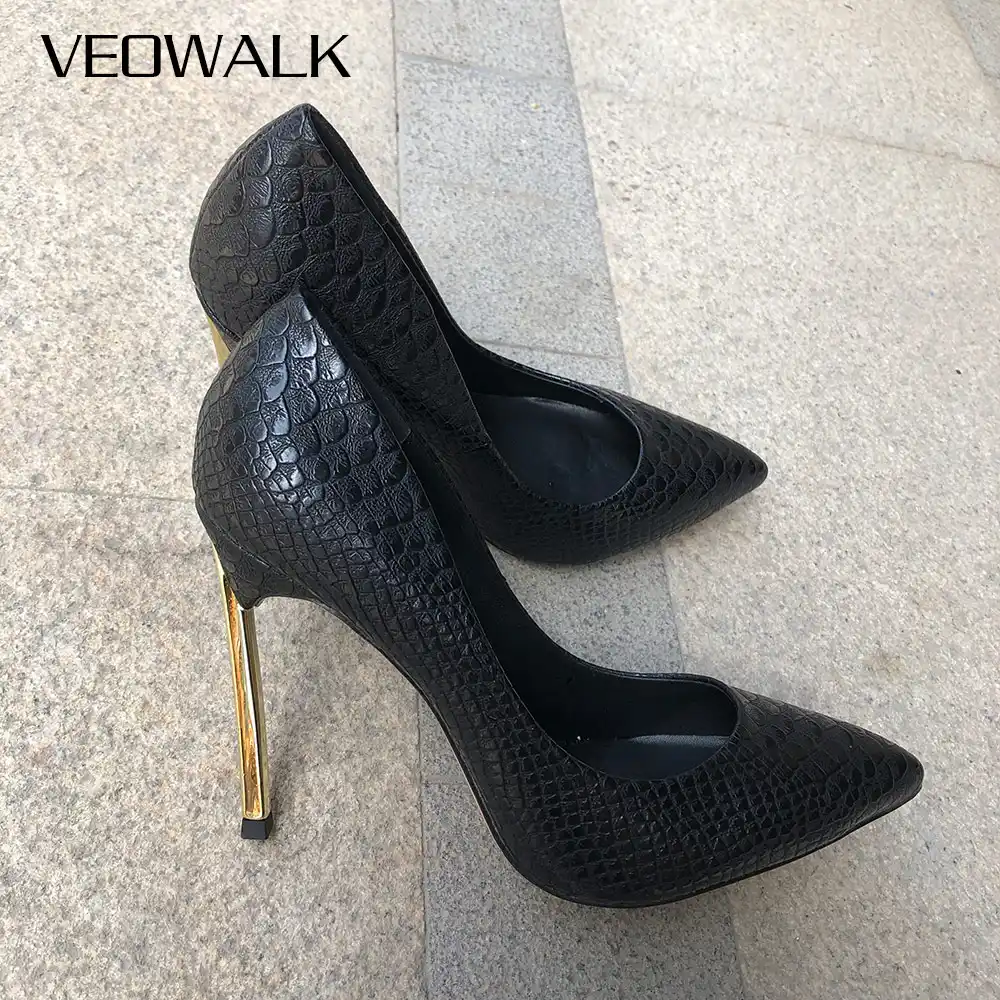 croc embossed heels