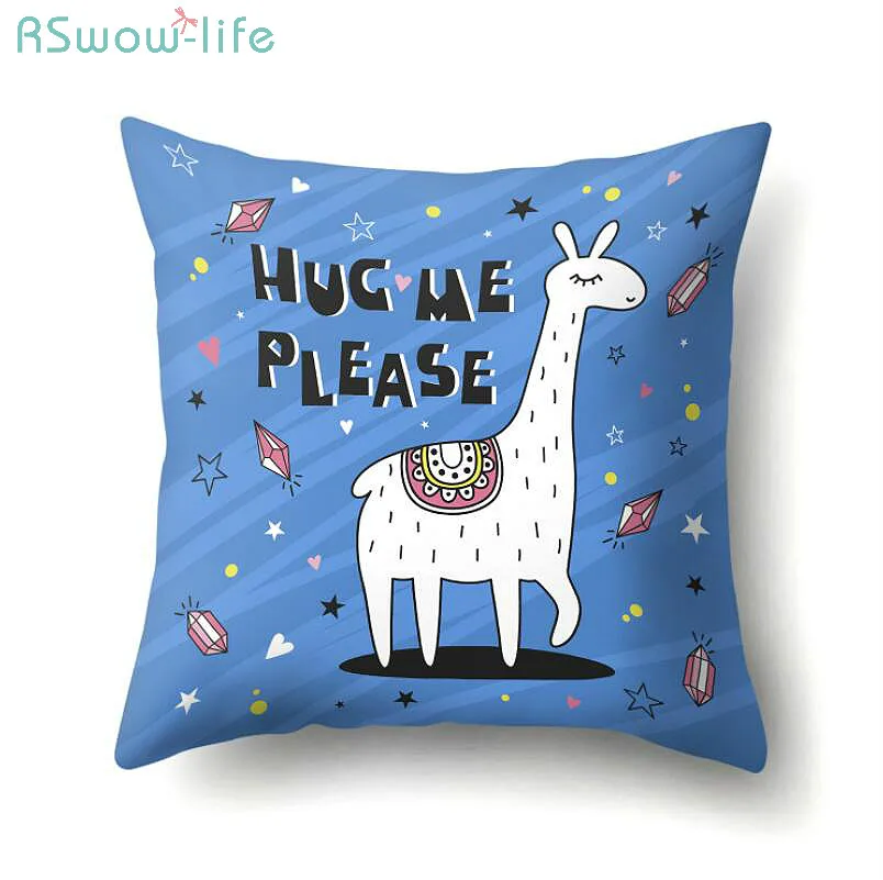 

45*45cm Personality Creative Alpaca Peach Fur Pillow Cover European And American Fashion Creative Home Cartoon Lovely Pillowcase