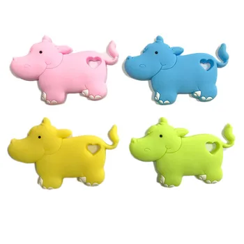 

Lovely Hippo Baby Teether Pacifier Safety Silicone Teether DIY Teething Necklace Pendant Infant Chew Charms Toys Teeth Care