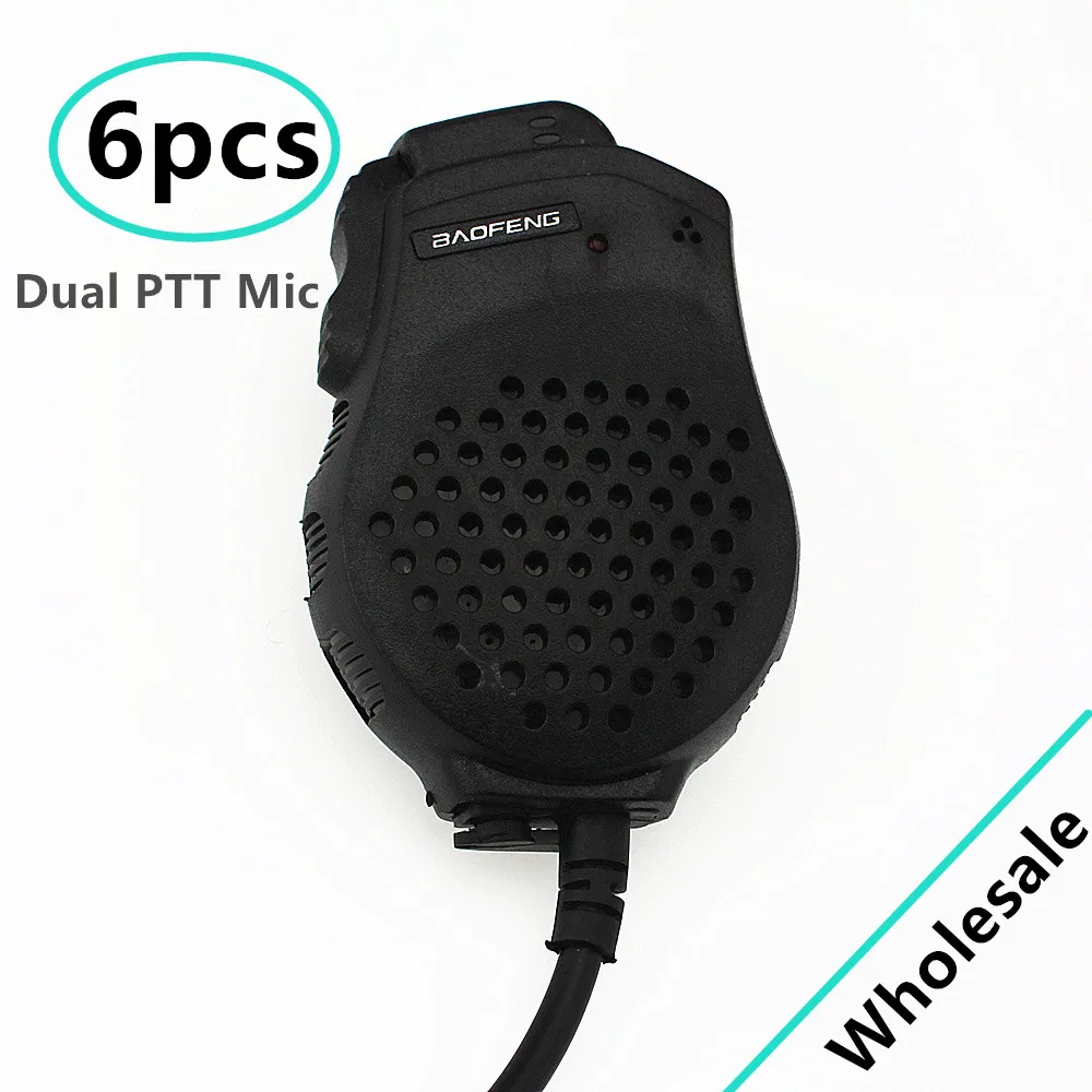 6Pcs Baofeng Dual PTT Speaker Mic Microphone For Baofeng UV-82 Two Way Radio UV-82L UV-8D UV-89 UV-82HP Walkie Talkie Accessorie 6Pcs Baofeng Dual PTT Speaker Mic Microphone For Baofeng UV-82 Two Way Radio UV-82L UV-8D UV-89 UV-82HP Walkie Talkie Accessorie