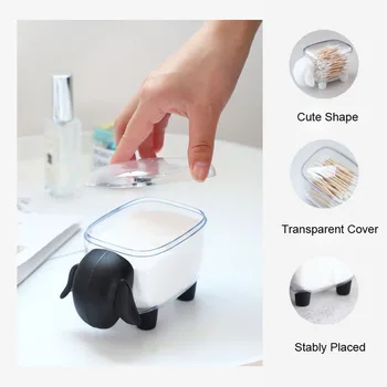 

Small Sheep Design desktop creative cotton swab box plastic box toothpick storage box Cute Black and White Lovers Gift