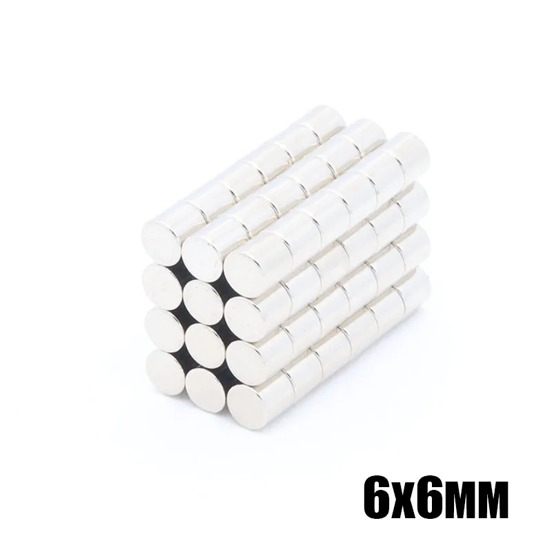 500 шт 6x6 мм супер сильный, мощный 6x6 мм Круглый Магнит Редкоземельные перманентнеы неодимные магниты N35 6*6 мм
