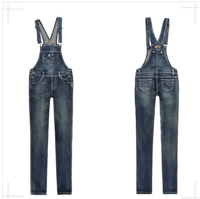 Lguc.H 2018 Denim Women's Overalls Trendy Tight Jeans Woman Push Up Cowboy Jumpsuit Suspender Trouser Korea Female Clothes XXL S