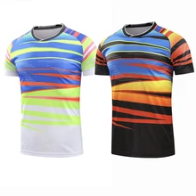 Спортивная быстросохнущая дышащая Бадминтон рубашка, Для женщин/Для мужчин настольным теннисом одежда командная игра Бег обучение бег спортивные футболки