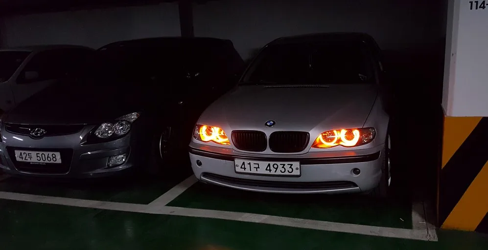 Белый стайлинга автомобилей LED хлопок глаза ангела для E46 не проектор светодиодные фары замена лампы Auto 2*131 мм+ 2*146 мм